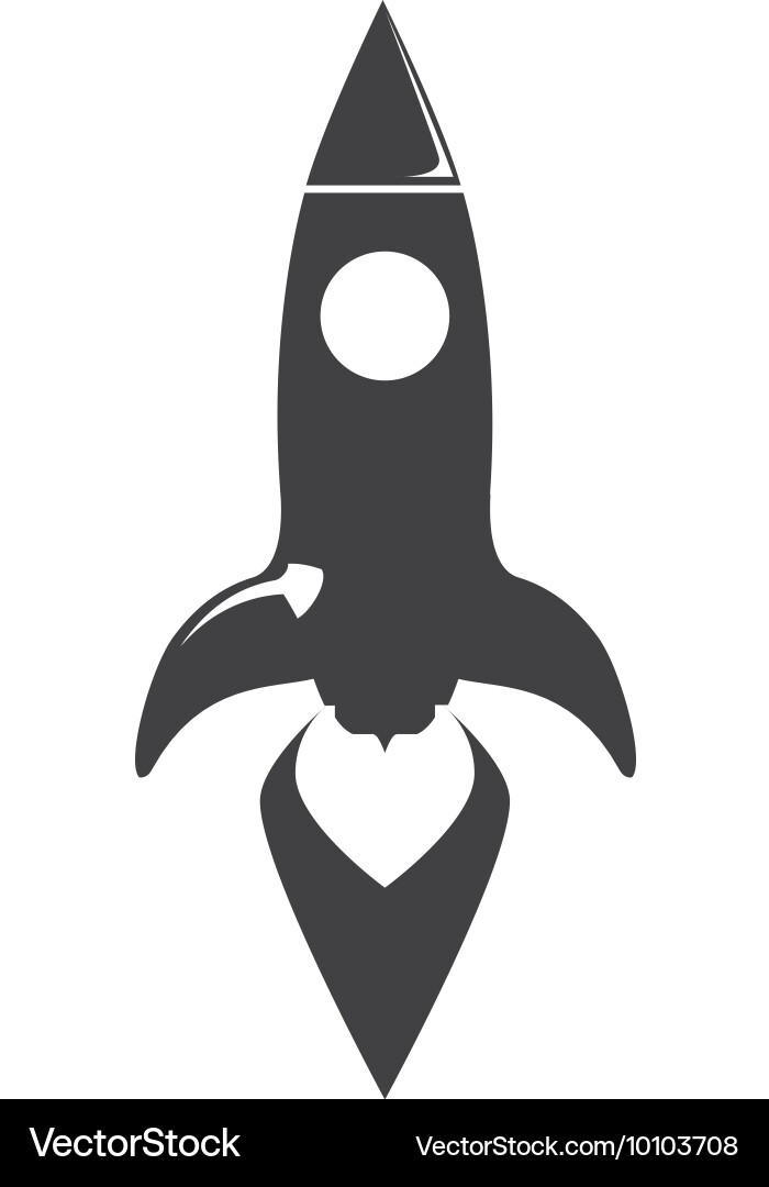 Rocket spaceship science vehicle icon vector image