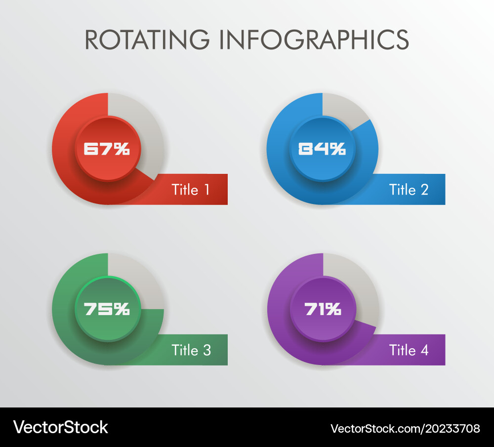 Rotating circle business concepts with flat vector image
