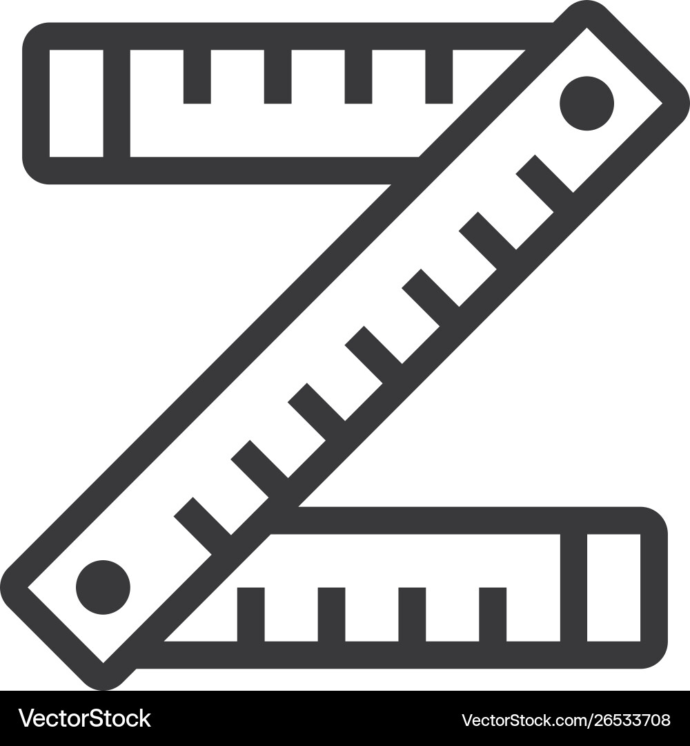 Ruler icon in modern style for web site Ruler icon in modern style for web site vector image