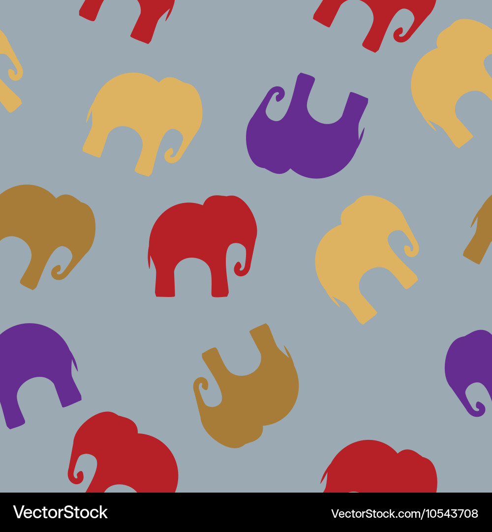 Seamless pattern with colorful elephants vector image