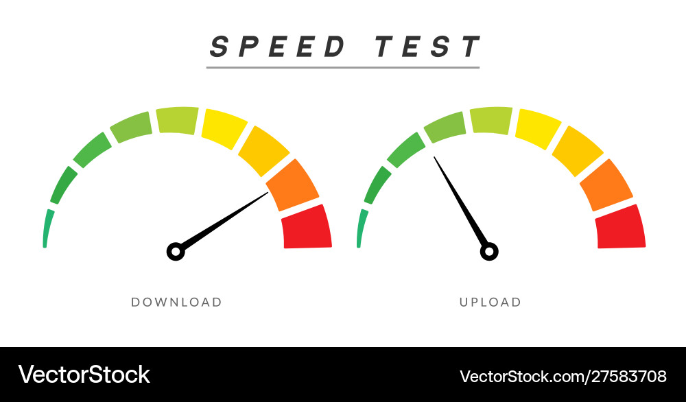Speed test internet measure speedometer icon fast Speed test internet measure speedometer icon fast vector image