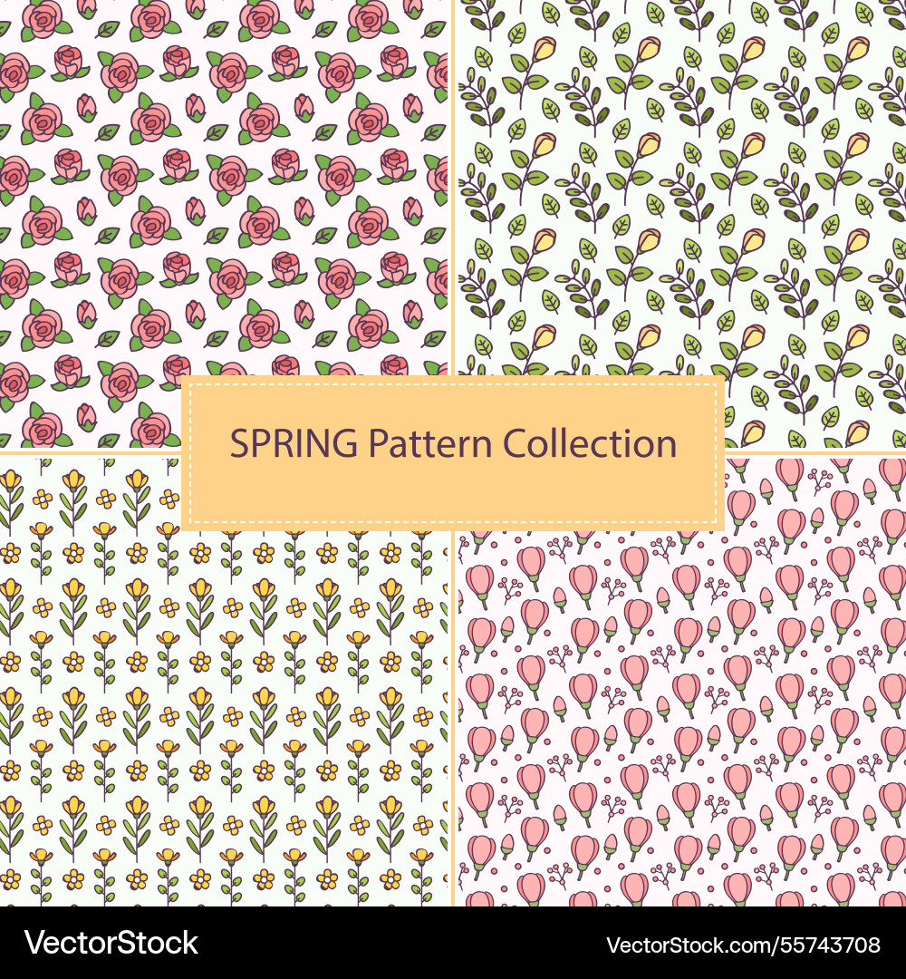 Spring pattern collection Vector Image