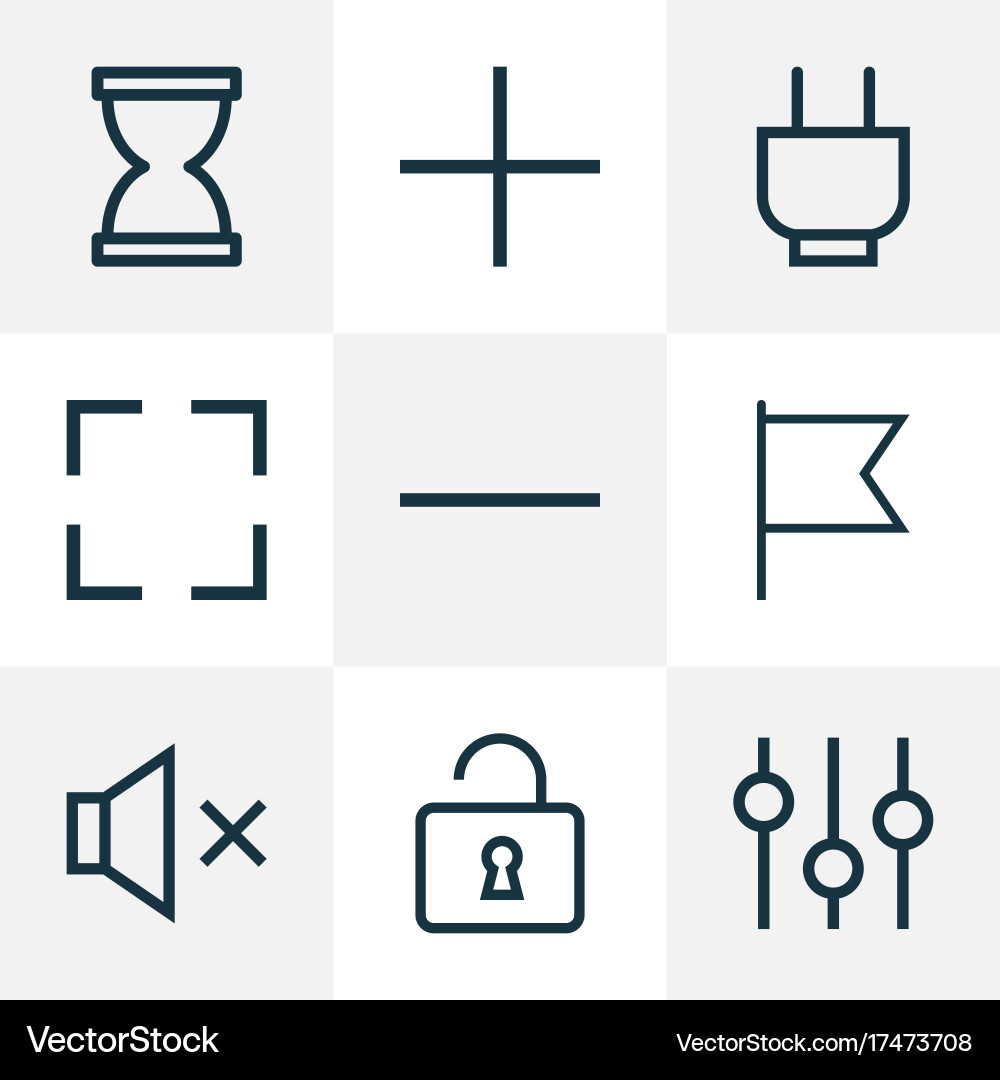 User outline icons set collection of goal add vector image