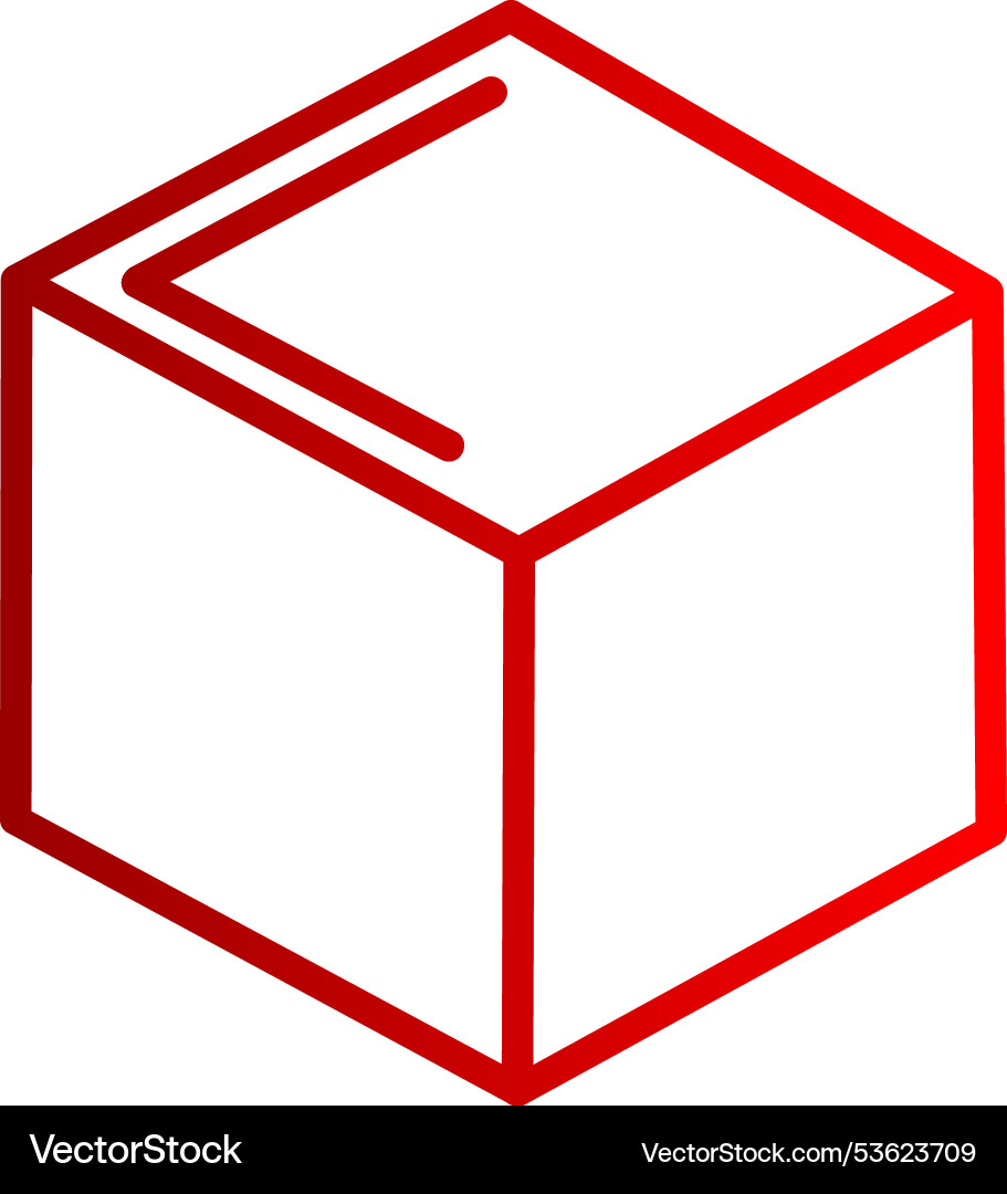 3d view line gradient icon Vector Image