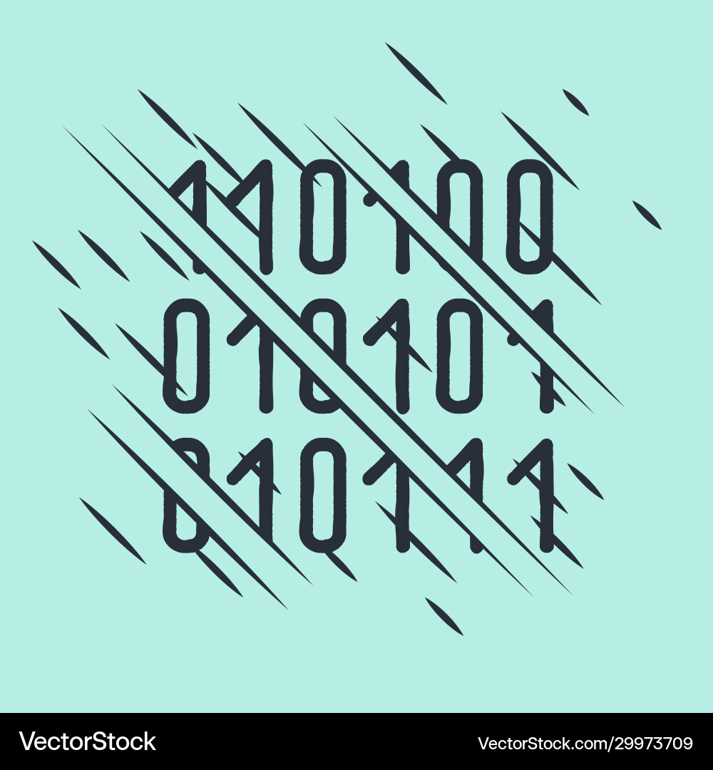 Black binary code icon isolated on green Black binary code icon isolated on green vector image