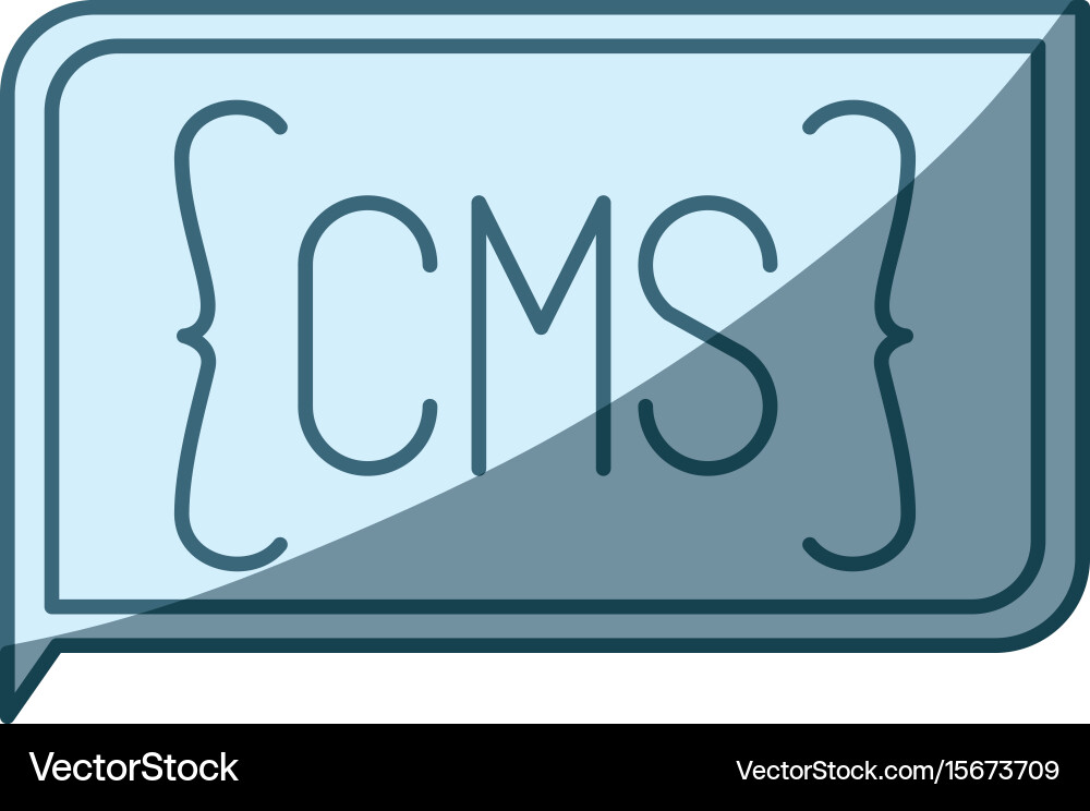 Blue shading silhouette of rectangle text cms Vector Image