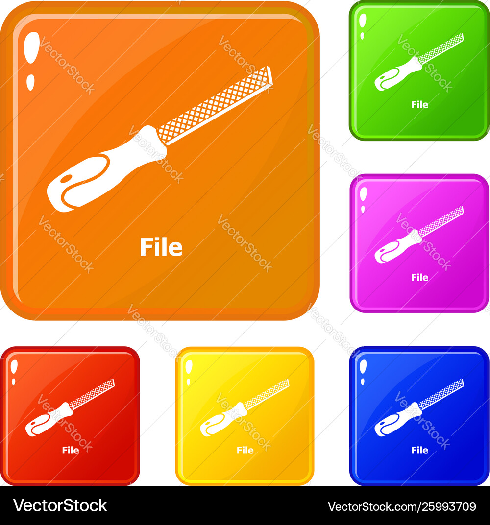 Chisel icons set color Chisel icons set color Vector Image