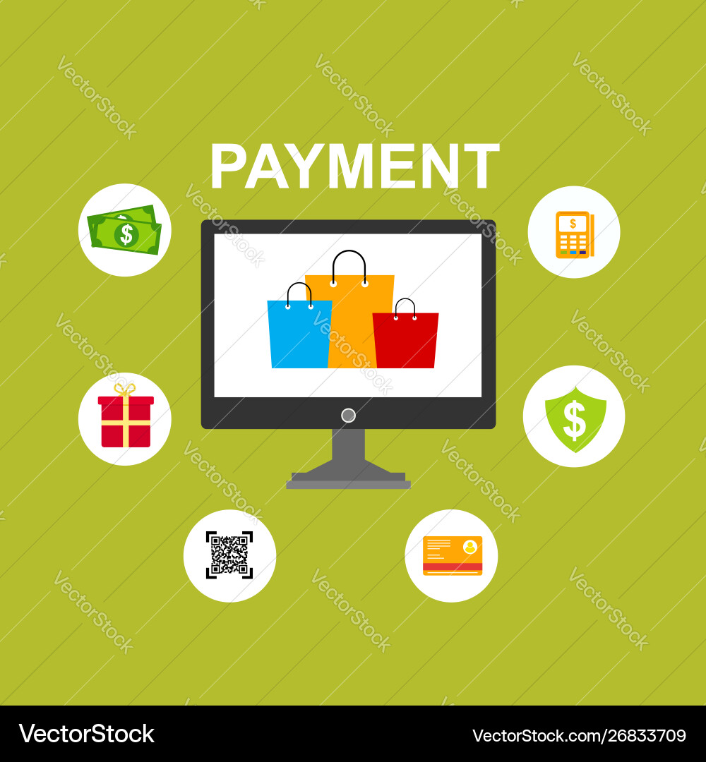 Concept online and mobile payments for web page Concept online and mobile payments for web page vector image