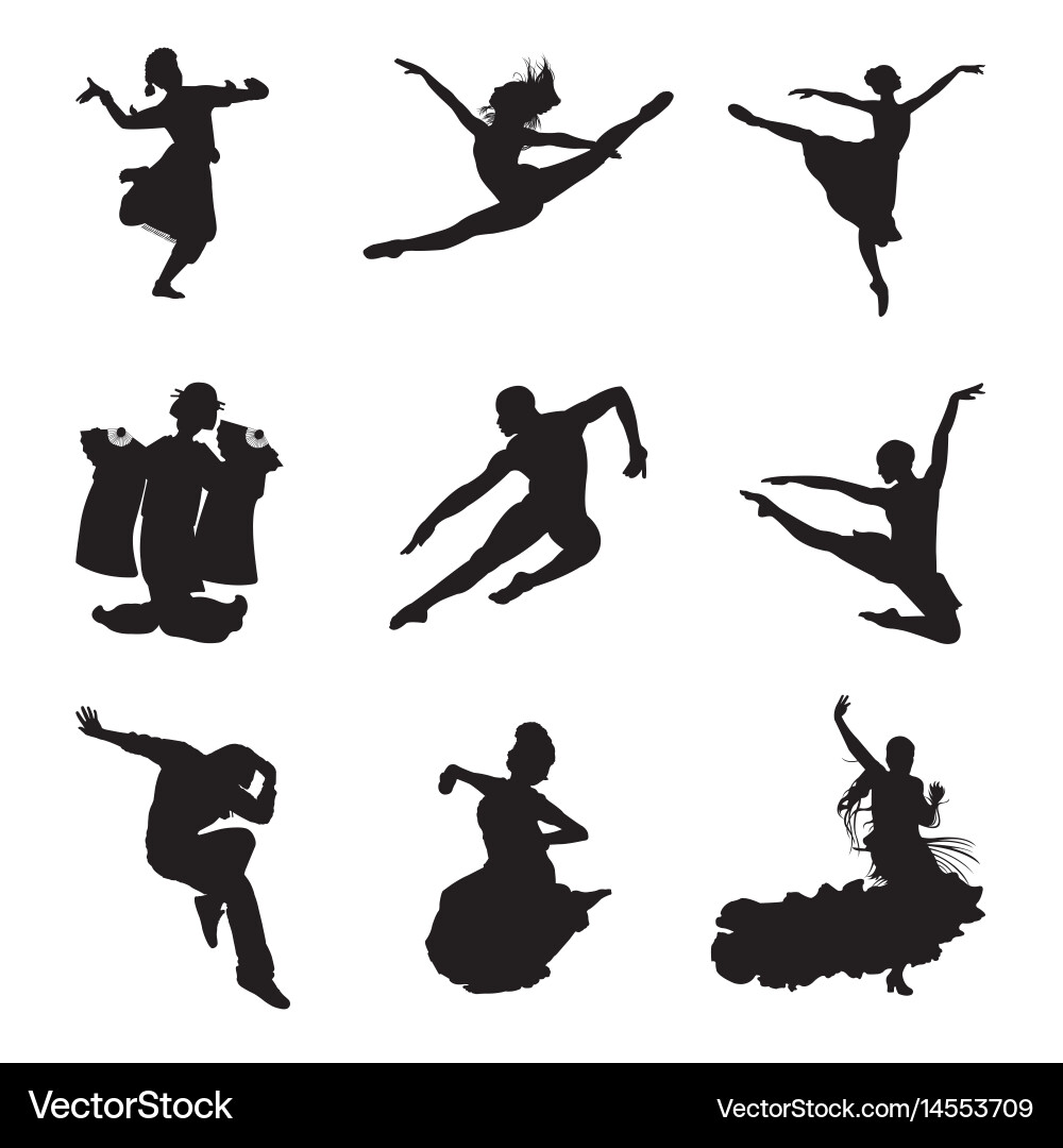 Dynamic Dancer Silhouette vector image