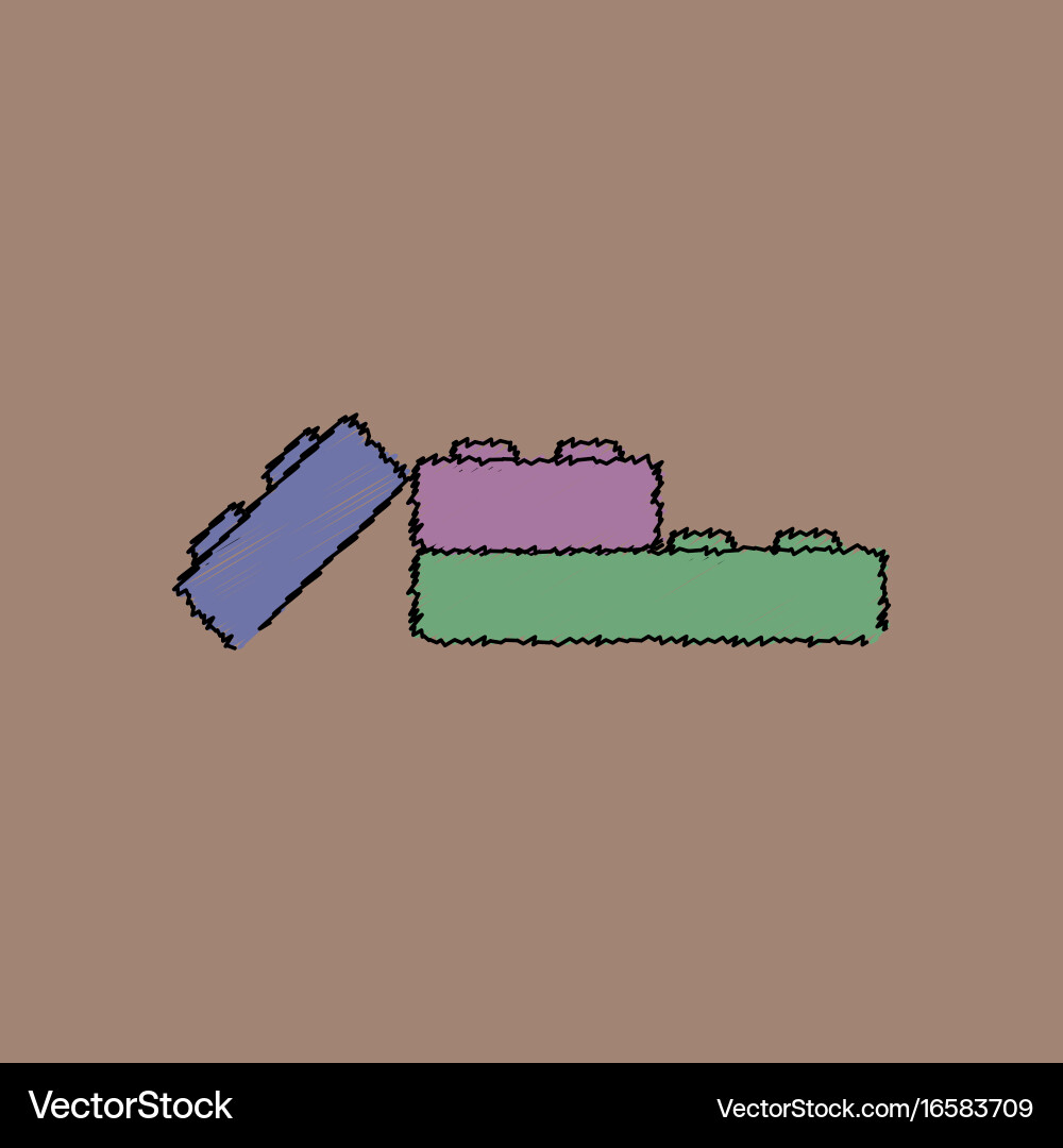 Flat shading style icon lego constructor vector image