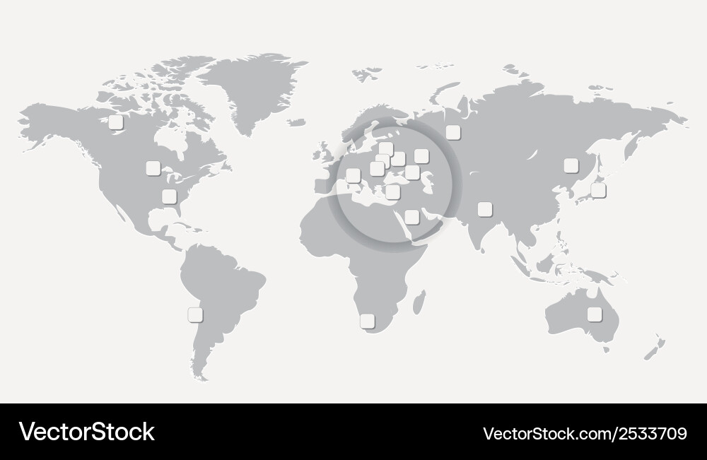 Infographic elements map and pointers easy to edit Vector Image