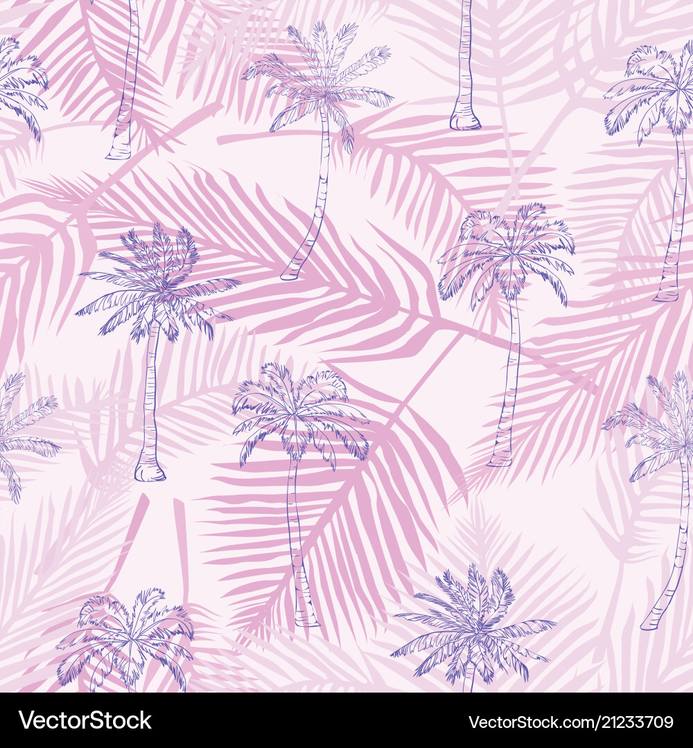 Palm tree pattern seamless hand drawn textures Palm tree pattern seamless hand drawn textures vector image