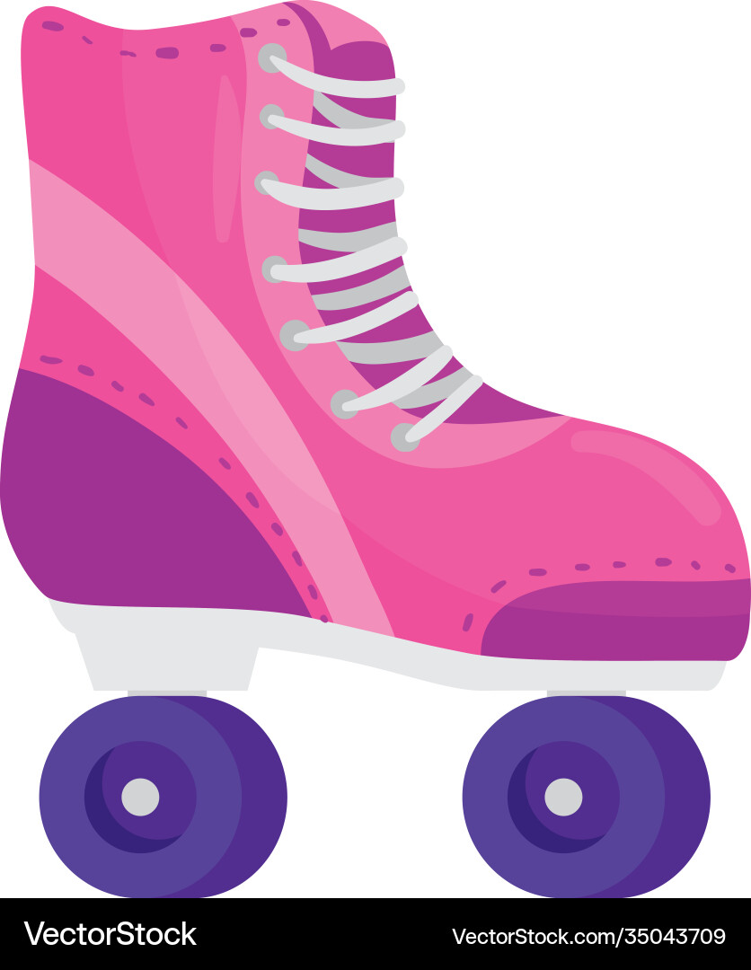 Pink Skate Roller Sport Zubehör Ikone vektorbild