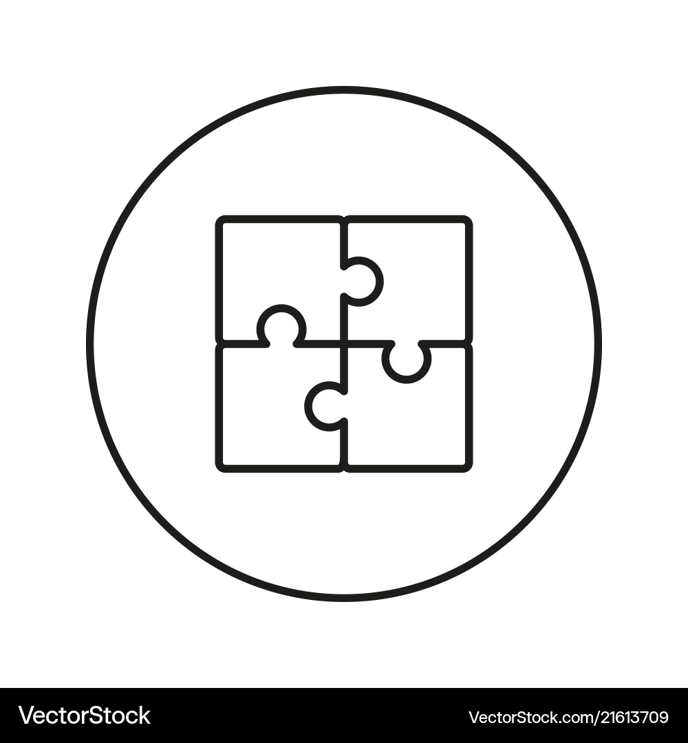 Puzzle icon line Royalty Free Vector Image - VectorStock