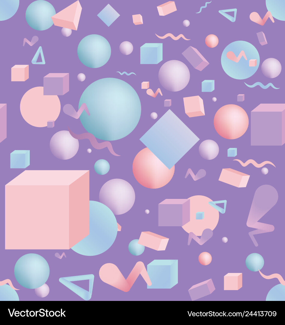 Seamless pattern of 3d figures realistic Seamless pattern of 3d figures realistic Vector Image