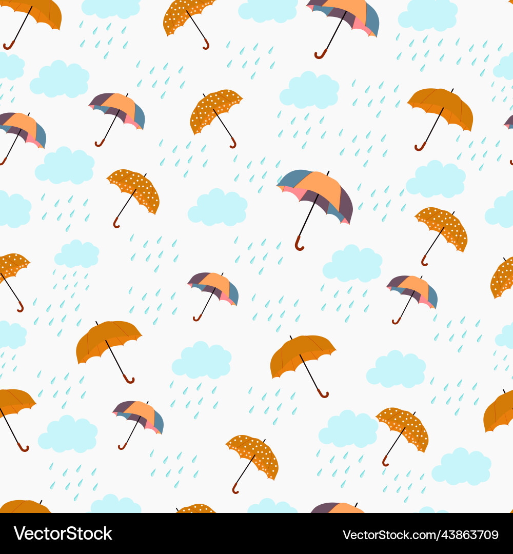 Seamless pattern with umbrellas Seamless pattern with umbrellas Vector Image