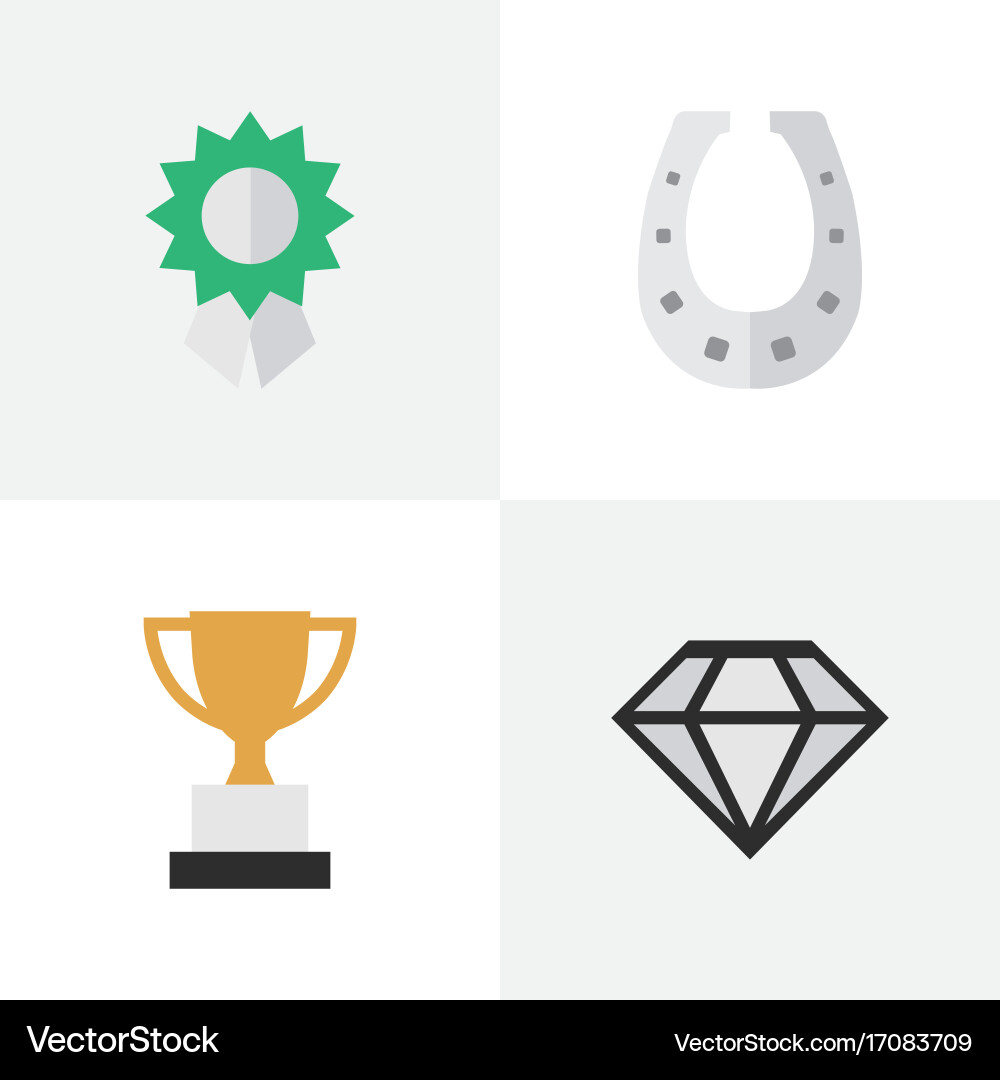 Set of simple reward icons vector image