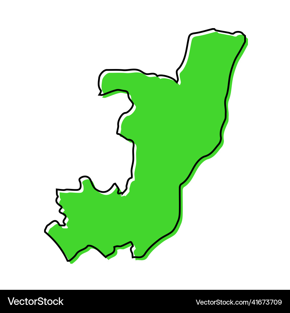 Simple outline map of congo stylized line design Vector Image