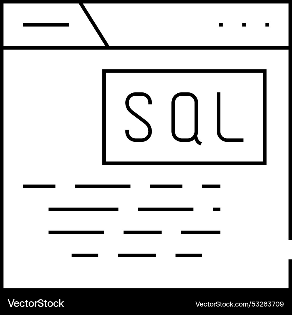 Sql query database line icon Sql query database line icon vector image