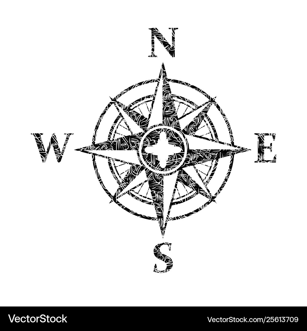 Windrose with pattern Windrose with pattern vector image