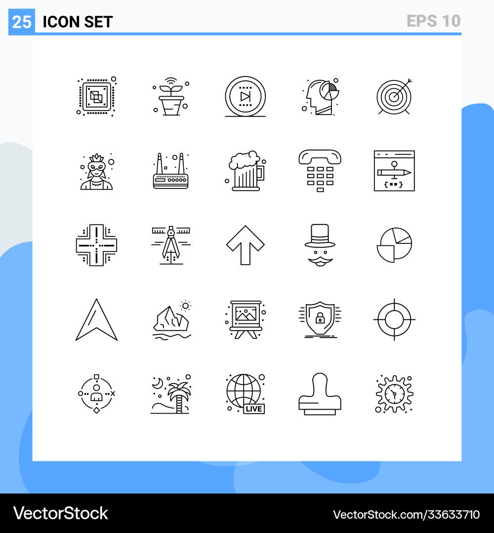 25 universal lines set for web and mobile Vector Image