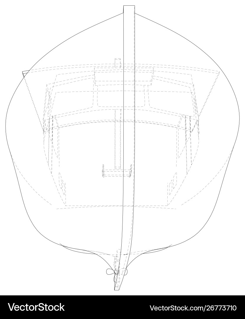 Boat line eps10 format wire-frame created Vector Image
