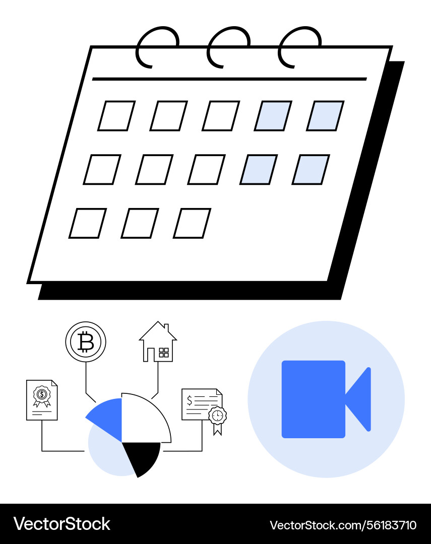 Calendar planning and data visualization vector image