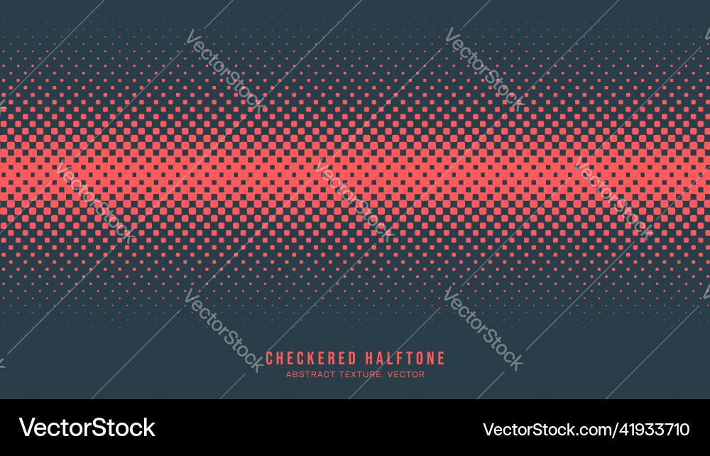 Checkered halftone pattern horizontal border red Checkered halftone pattern horizontal border red vector image