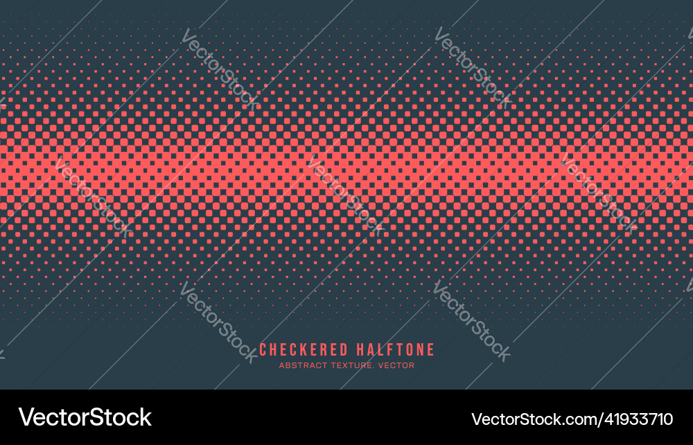 Checkered halftone pattern horizontal border red vector image