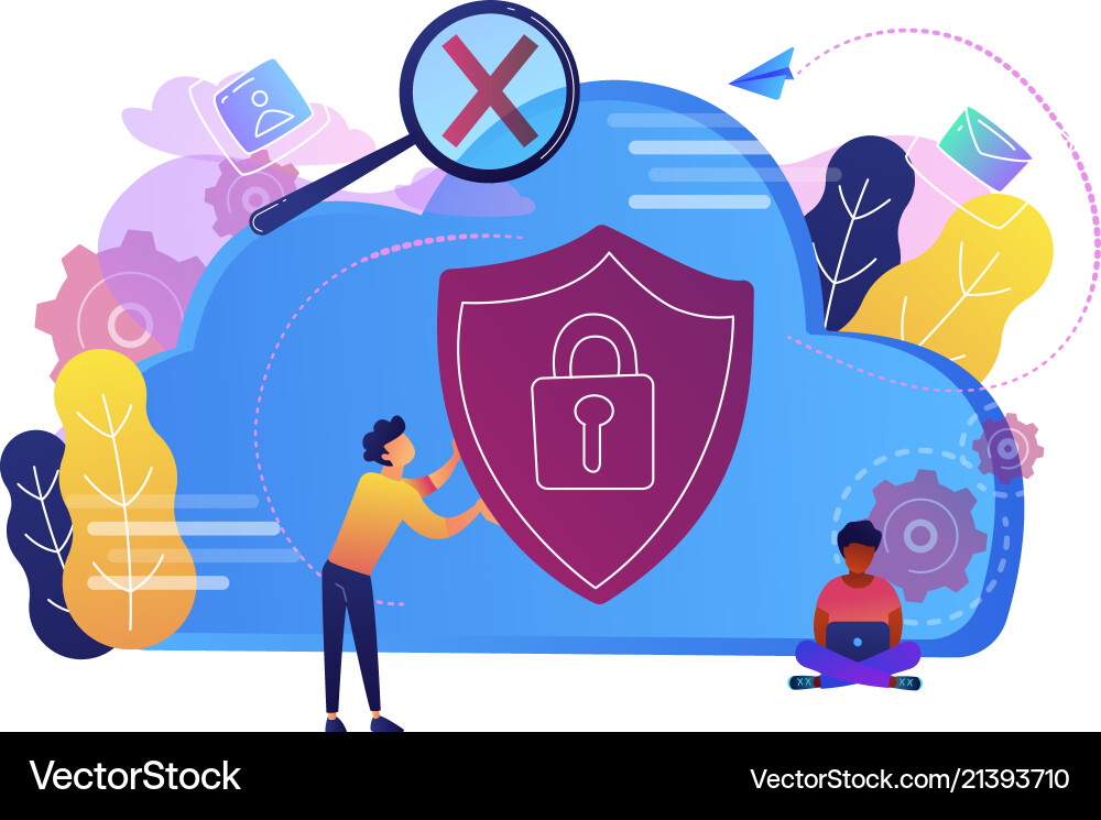Cloud computing security concept Cloud computing security concept vector image