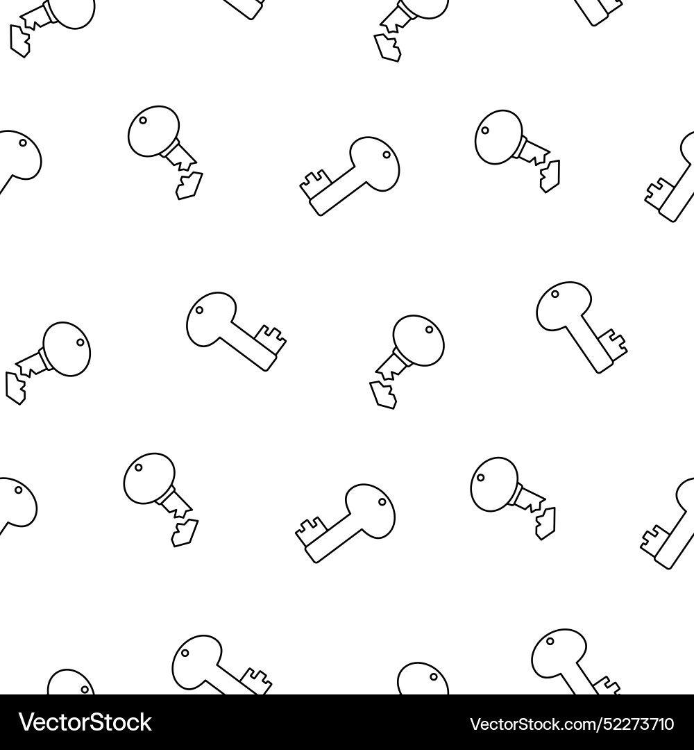 Different keys with keychain coloring page Vector Image