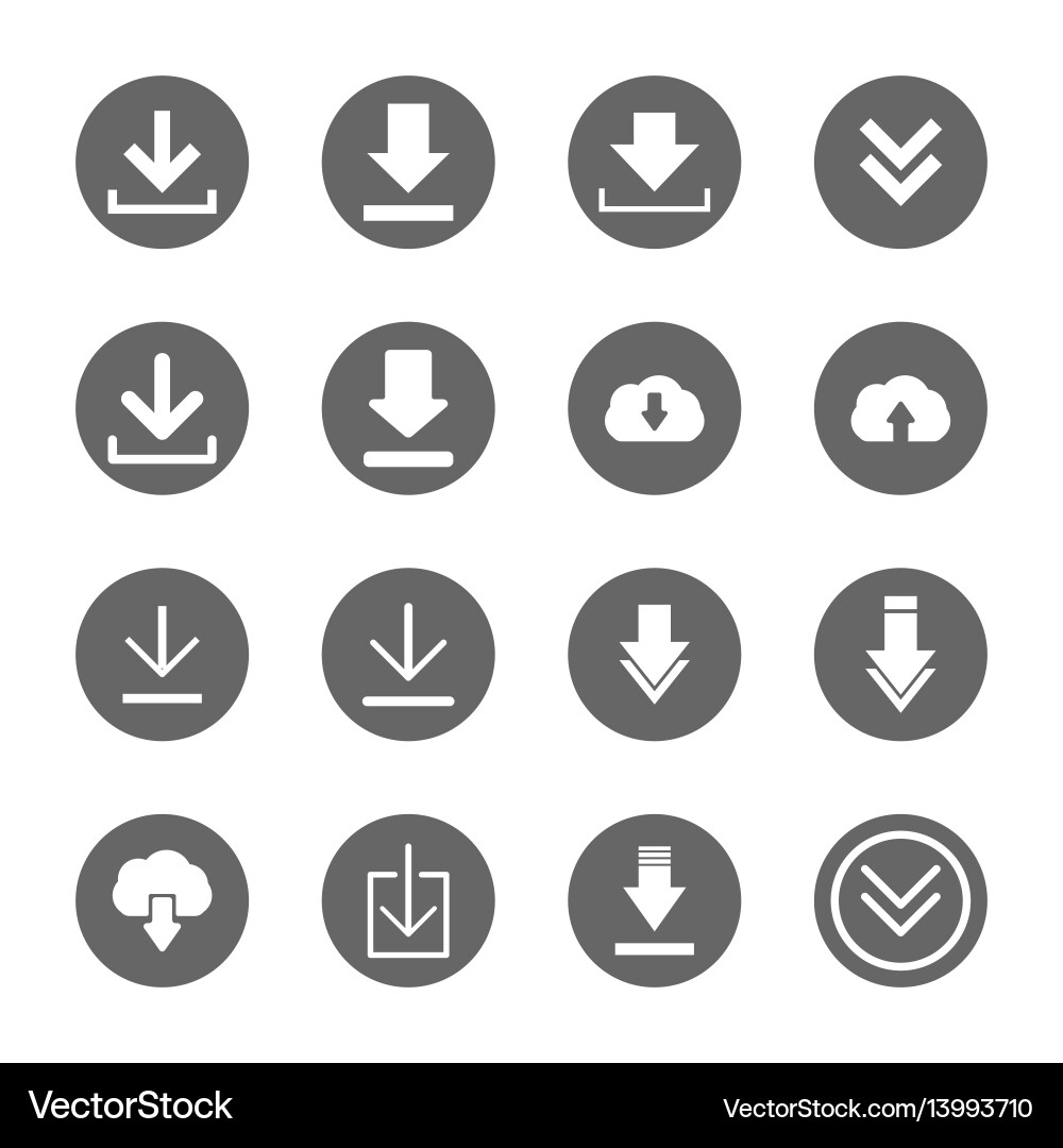 Download icons set Download icons set vector image