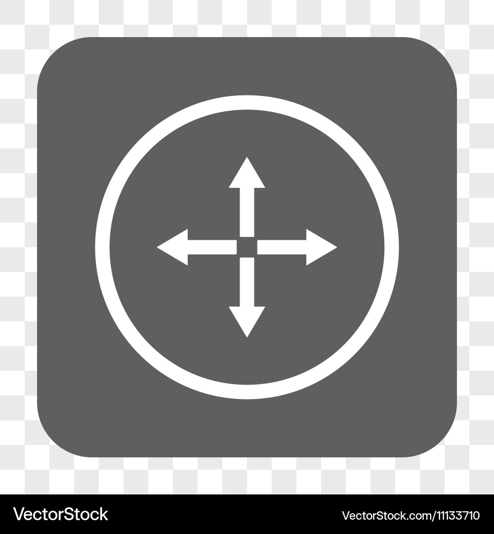 Expand arrows rounded square button vector image