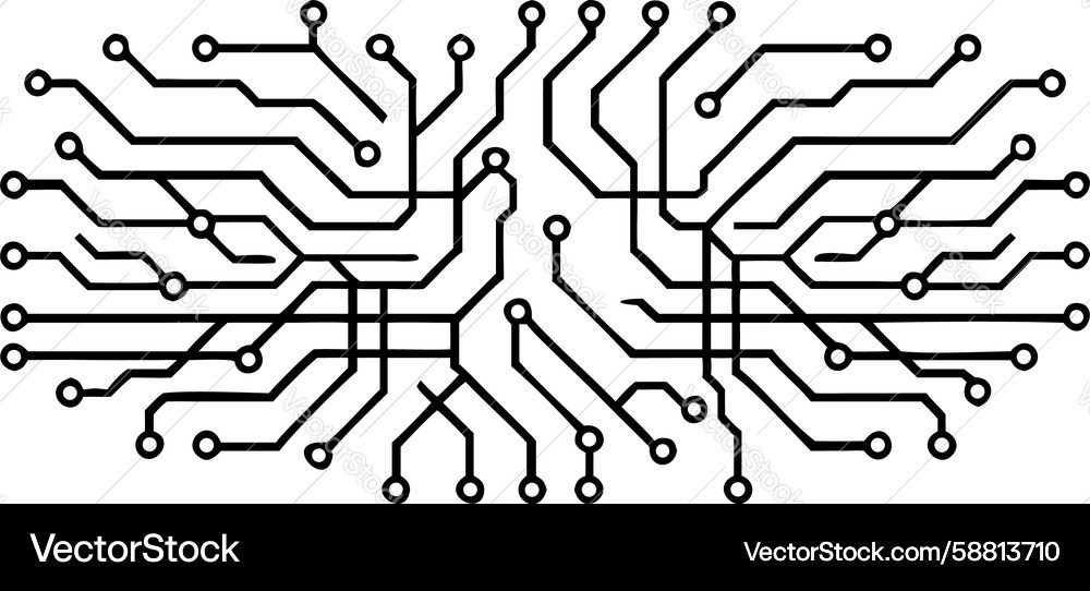 Interconnected printed circuit board design Vector Image