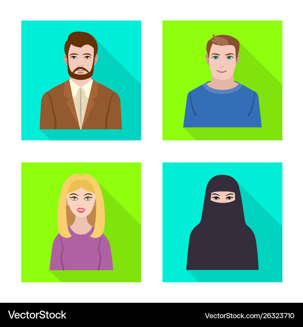 Isolated object profile and portrait sign Vector Image