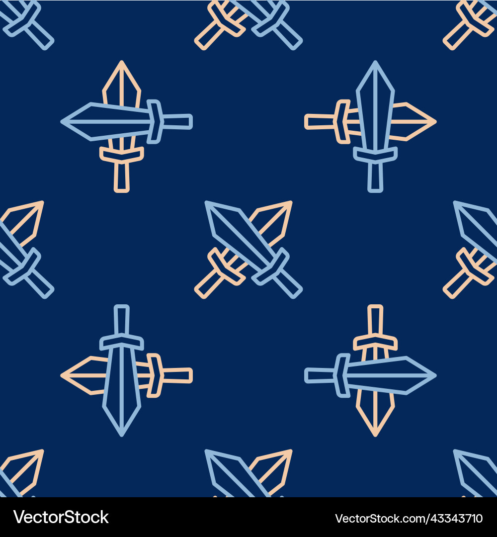 Line sword for game icon isolated seamless pattern Line sword for game icon isolated seamless pattern vector image