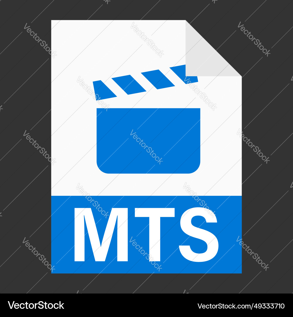 Modern flat design of mts file icon for web Vector Image