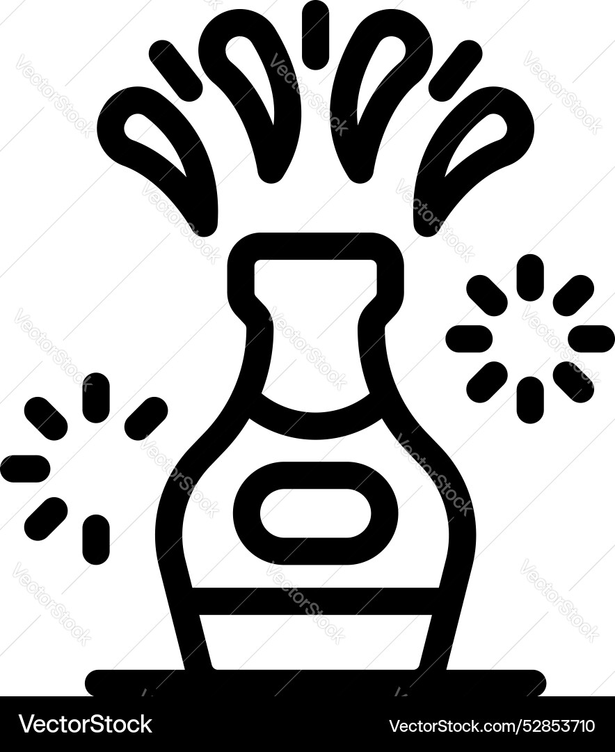 Open bottle of champagne sparkling wine exploding vector image