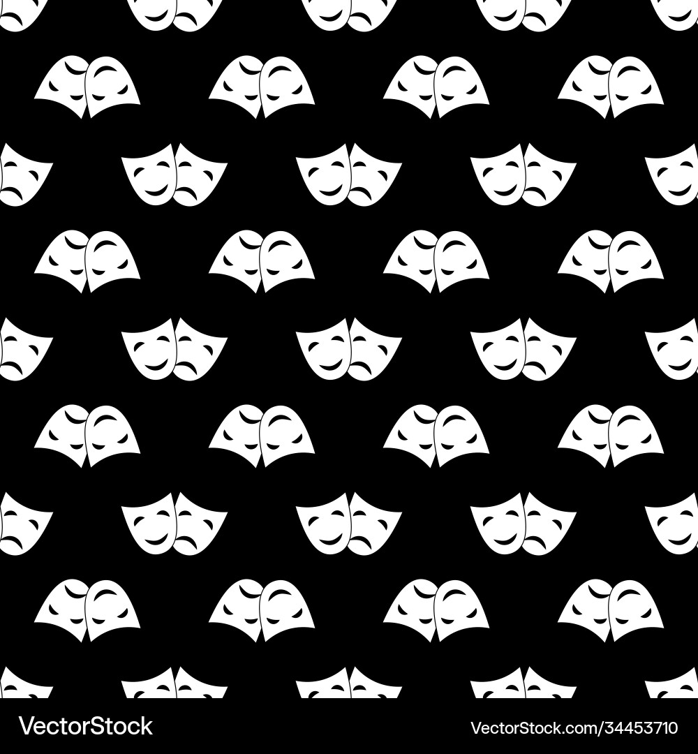 Seamless pattern with theatrical masks for simple Seamless pattern with theatrical masks for simple vector image