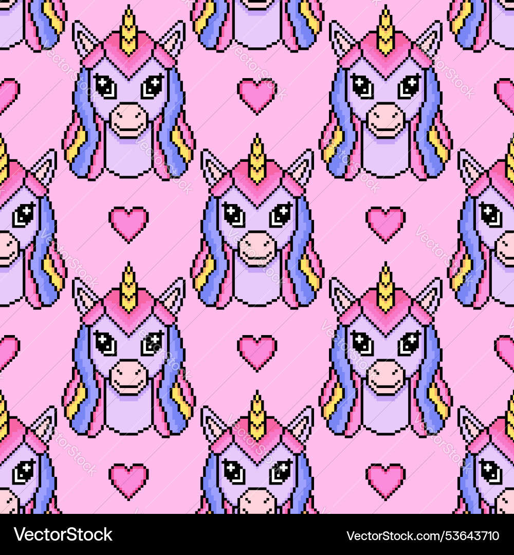 Seamless pattern with unicorns vector image