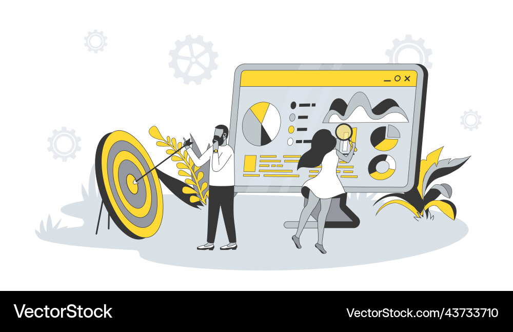 Seo optimization concept in flat design Royalty Free Vector