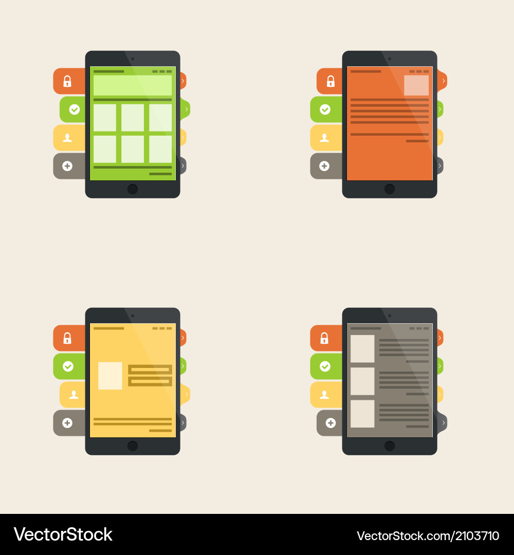 Set of flat interface concept for web and mobile Vector Image