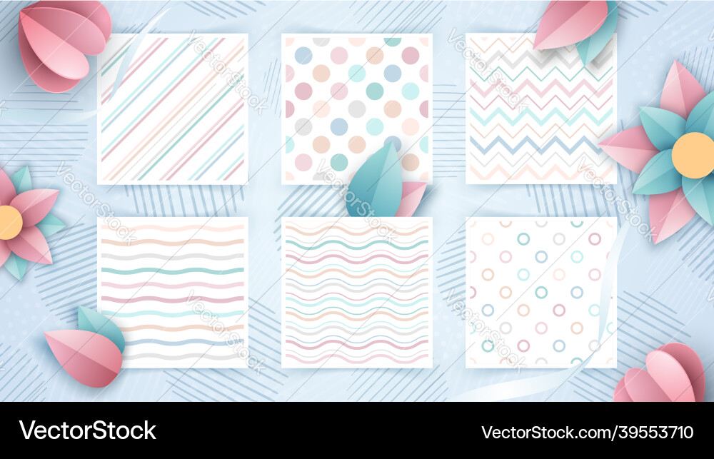 Set retro style pattern textile Set retro style pattern textile vector image