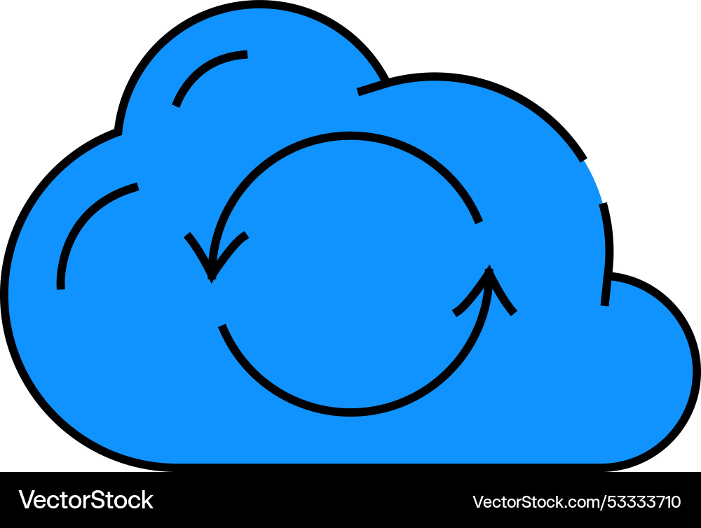 Sync file with cloud icon color Sync file with cloud icon color vector image