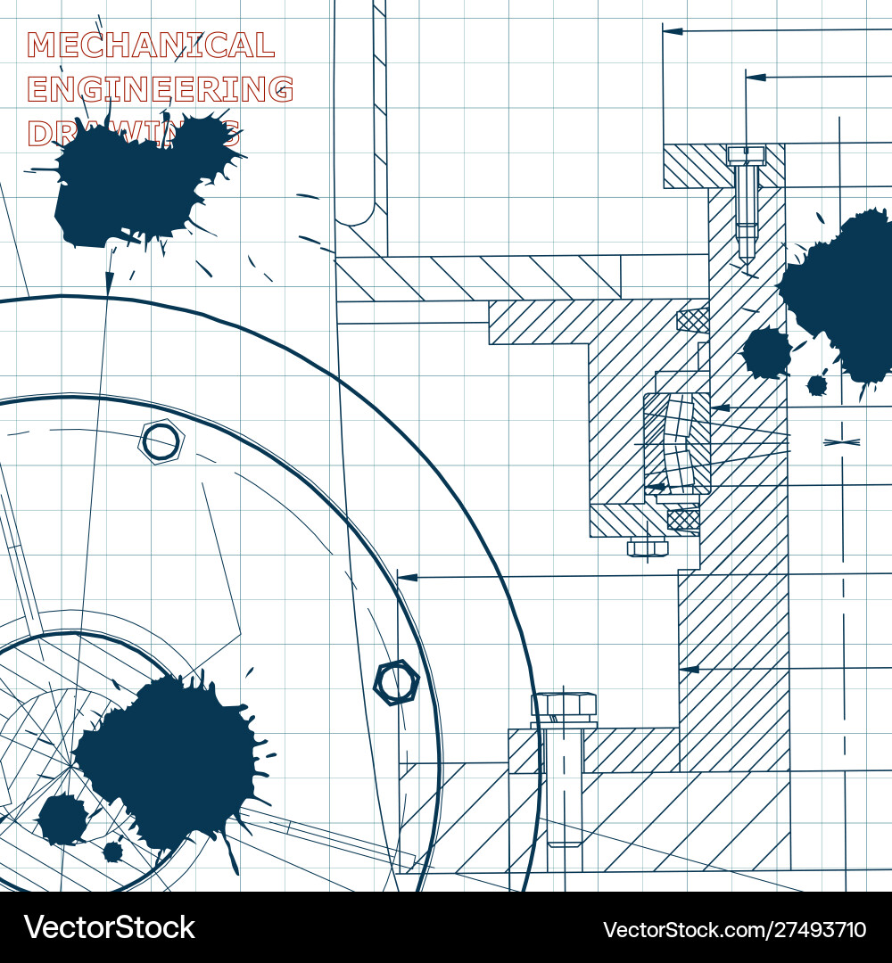 Technical draft ink blots Vector Image