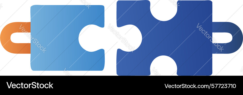 Two interlocking puzzle pieces for connection vector image