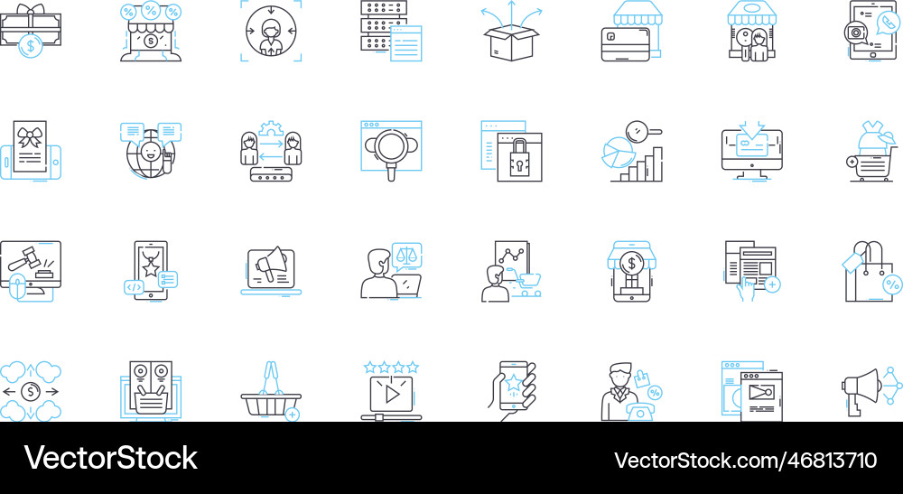 Visual message linear icons set graphical Vector Image