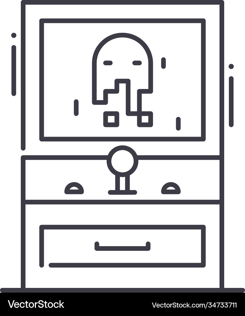 Arcade game icon linear isolated Vector Image
