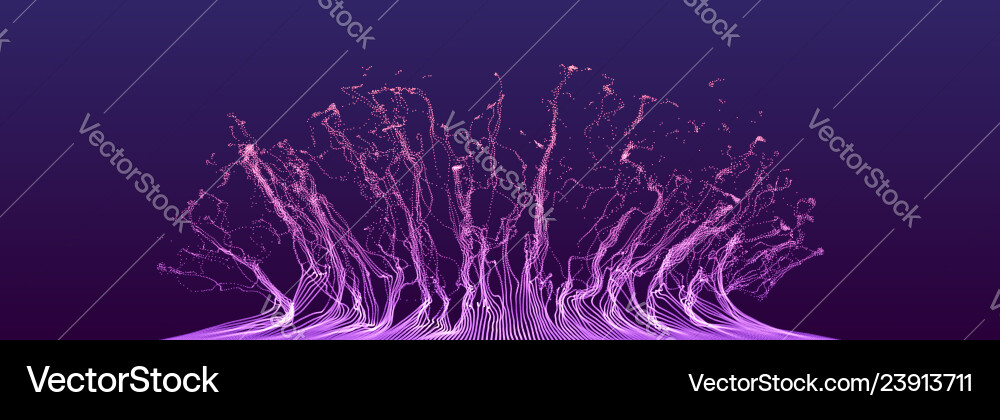 Array with dynamic emitted particles water splash Array with dynamic emitted particles water splash vector image