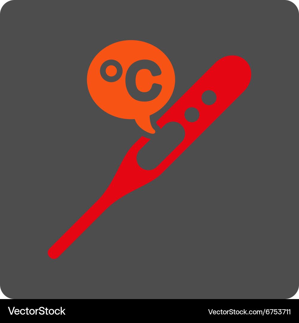 Celsius temperature rounded square button vector image